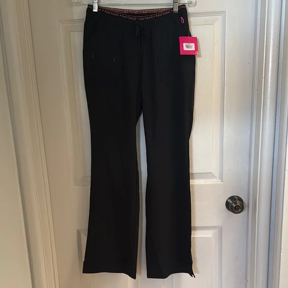 HeartSoul Black Boot Cut Scrub with Flare Pants Set Sz S - Picture 3 of 9